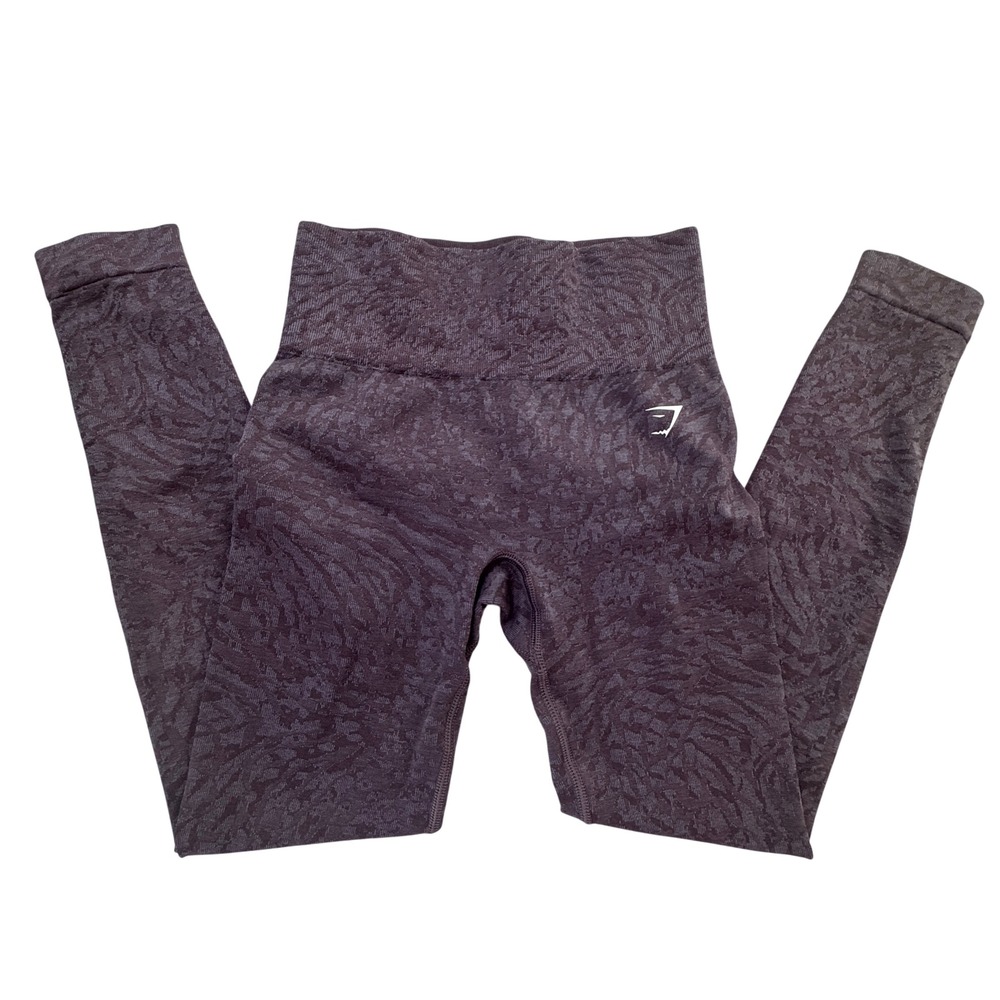 Gymshark Leggings Womens XS Purple Adapt Animal Seamless High Rise Scrunch B3A6B